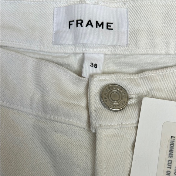 NWT FRAME Denim L’Homme Cut Off Jean Shorts in Off White $175 size 38 - Picture 14 of 16